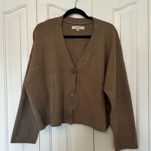 LOFT Women's Tan Cardigan Sweater